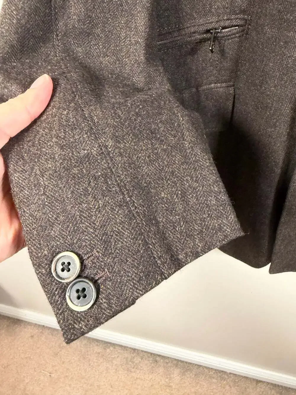 Corneliani ID Sport Jacket Cashmere Wool Size US 44 IT 54 Detachable Vest Brown